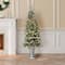 2 Pack 5ft. Pre-Lit Pine Artificial Christmas Porch Tree, Warm White LED Lights
